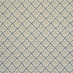 Amer Trellis Cotton Linen in Indigo by haveli design