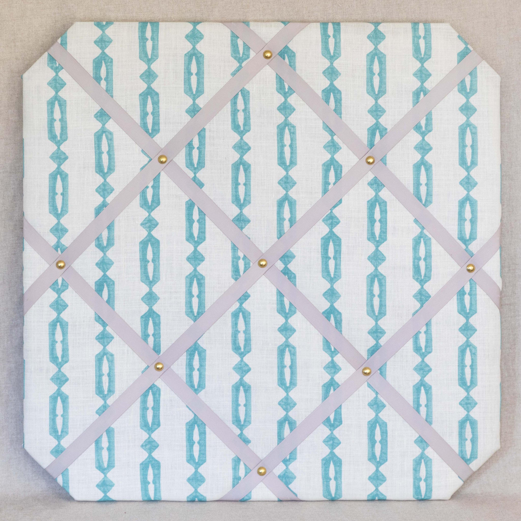 Minikari Stripe in Turquoise Square Noticeboard