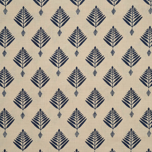 palm linen fabric in indigo by haveli design