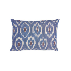 delphinium blue ikat cushion haveli design