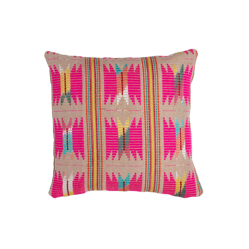 abelia pink woven cushion haveli design